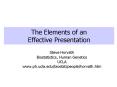 The Elements of an Effective Presentation PowerPoint PPT Presentation