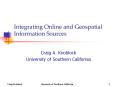 Integrating Online and Geospatial Information Sources PowerPoint PPT Presentation