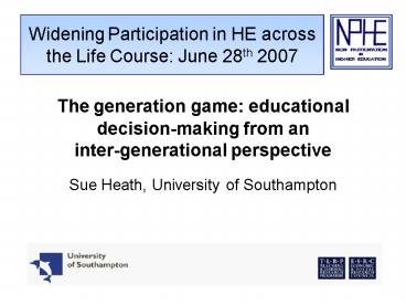 The generation game: educational decisionmaking from an intergenerational perspective