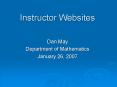 Instructor Websites PowerPoint PPT Presentation
