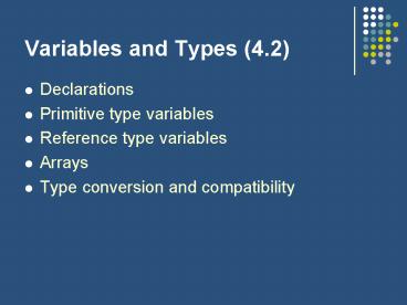 PPT – Variables and Types 4.2 PowerPoint presentation | free to view ...