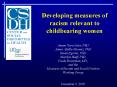 Developing measures of racism relevant to childbearing women PowerPoint PPT Presentation