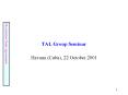 TAL Group Seminar PowerPoint PPT Presentation
