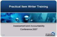 Practical Item Writer Training