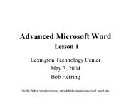 Advanced Microsoft Word Lesson 1