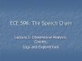 ECE 598: The Speech Chain PowerPoint PPT Presentation