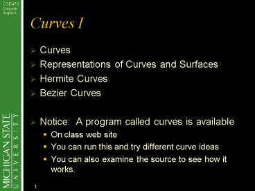 Curves I