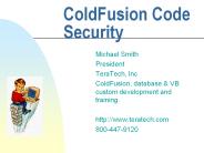 ColdFusion Code Security