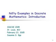 Nifty Examples in Discrete Mathematics: Introduction