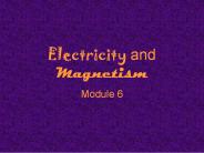 Electricity and Magnetism