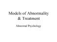 Models of Abnormality PowerPoint PPT Presentation