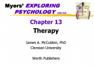 Myers EXPLORING PSYCHOLOGY 4th Ed