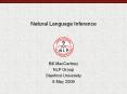Natural Language Inference PowerPoint PPT Presentation