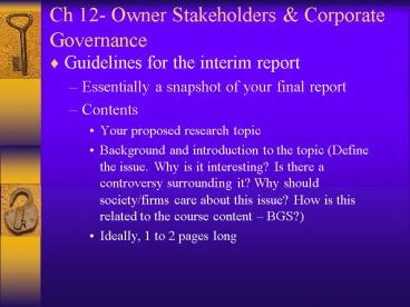 Ch 12 Owner Stakeholders