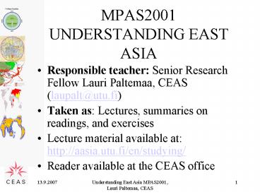 MPAS2001 UNDERSTANDING EAST ASIA
