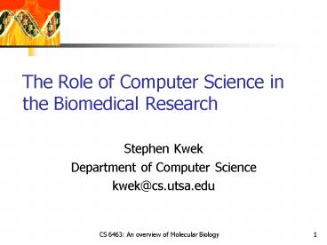 The Role of Computer Science in the Biomedical Research