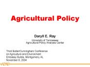 Agricultural Policy