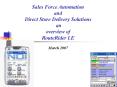 Sales Force Automation and Direct Store Delivery Solutions an overview of RouteRider LE March 2007 PowerPoint PPT Presentation