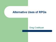Alternative Uses of RPGs