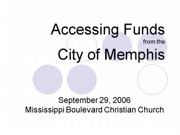 Accessing Funds from the City of Memphis