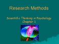 Research Methods Scientific Thinking in Psychology Chapter 1 PowerPoint PPT Presentation