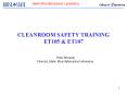 CLEANROOM SAFETY TRAINING ET105 PowerPoint PPT Presentation