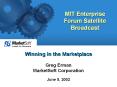 MIT Enterprise Forum Satellite Broadcast PowerPoint PPT Presentation