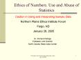 Ethics of Numbers: Use and Abuse of Statistics PowerPoint PPT Presentation