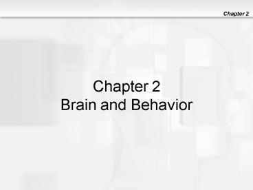 Chapter 2 Brain and Behavior
