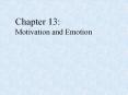 Chapter 13: Motivation and Emotion PowerPoint PPT Presentation