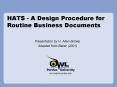 HATS - A Design Procedure for Routine Business Documents PowerPoint PPT Presentation