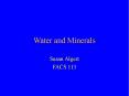 Water and Minerals PowerPoint PPT Presentation