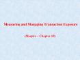 Measuring and Managing Transaction Exposure PowerPoint PPT Presentation