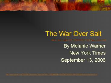 The War Over Salt