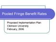Pooled Fringe Benefit Rates PowerPoint PPT Presentation