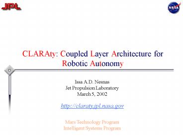 CLARAty: Coupled Layer Architecture for Robotic Autonomy