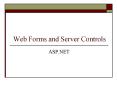 Web Forms and Server Controls PowerPoint PPT Presentation