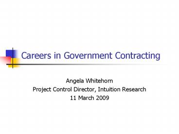 Careers in Government Contracting