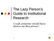 The Lazy Person