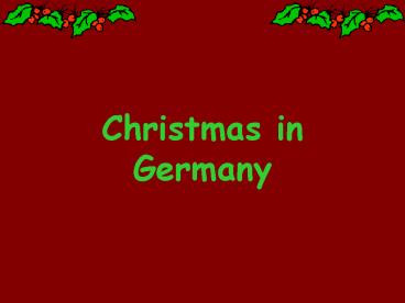 Christmas in Germany