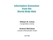 Information Extraction from the World Wide Web