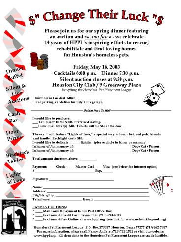 Please join us for our spring dinner featuring