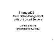 StrangerDB Safe Data Management with Untrusted Servers