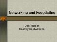 Networking and Negotiating PowerPoint PPT Presentation