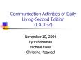 Communication Activities of Daily LivingSecond Edition CADL2 PowerPoint PPT Presentation