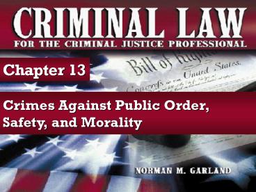 Crimes Against Public Order,