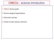 OMEGA : science introduction