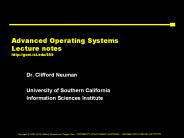 Advanced Operating Systems Lecture notes http:gost.isi.edu555