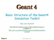 Basic Structure of the Geant4 Simulation Toolkit
