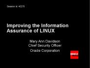 Improving the Information Assurance of LINUX